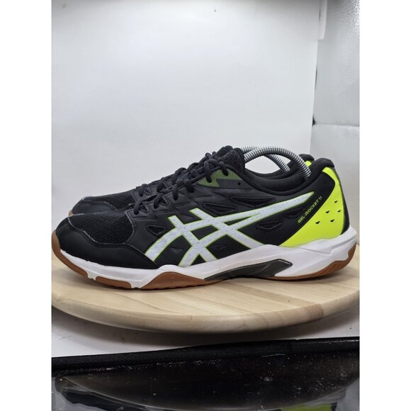 Asics GEL-ROCKET 11 1071A091 Sneakers Mens US 11 Black Green Indoor Sports Shoes - Picture 1 of 10